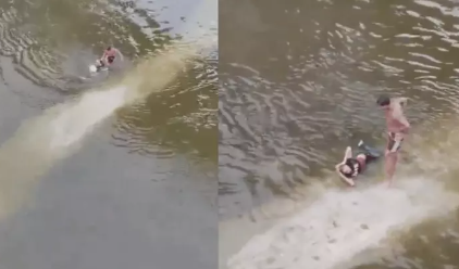 Sevgililər ölmək üçün çaya tullandı: Dəfələrlə sillə vurdu