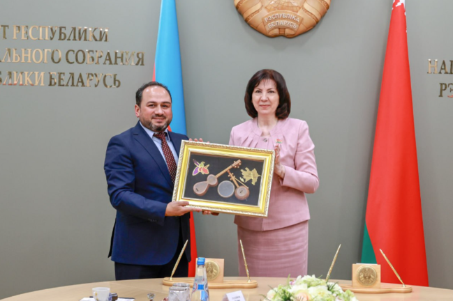 Belarus Parlamentinin sədri "Azərbaycan-Belarus Gənclər Forumu"nun iştirakçılarını qəbul etdi - FOTOLAR