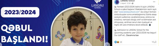 "LANDAU School"da NARAZILIQ: illik qiymətləri artırdı - 13 min AZN