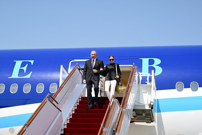 Prezident İlham Əliyev Qırğızıstana işgüzar səfərə gedib - FOTO - VİDEO