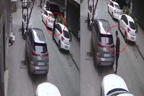 Şüşə parçası ilə məhəllədəki avtomobilləri CIZDI