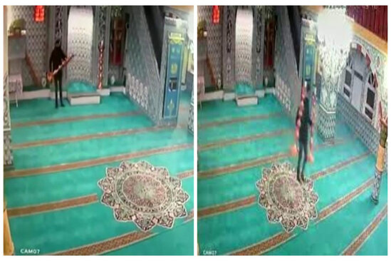 Məsciddən oğurluq edən kameralara düşdü: ANBAAN VİDEO
