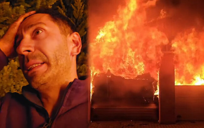 Orxan Aslanovun evində yanğın - Video