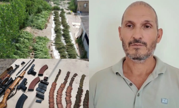 Laçın Rayon Polis Şöbəsindən ƏMƏLİYYAT: 300-ə yaxın çətənə bitkisi və silah-sursat aşkarlandı