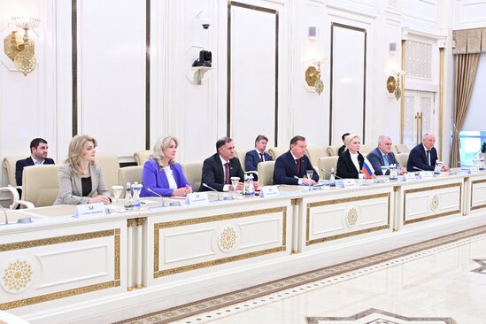 Milli Məclisin sədri Sahibə Qafarova Rusiya Federasiyasının Dağıstan Respublikası Milli Şurasının sədri ilə görüşüb