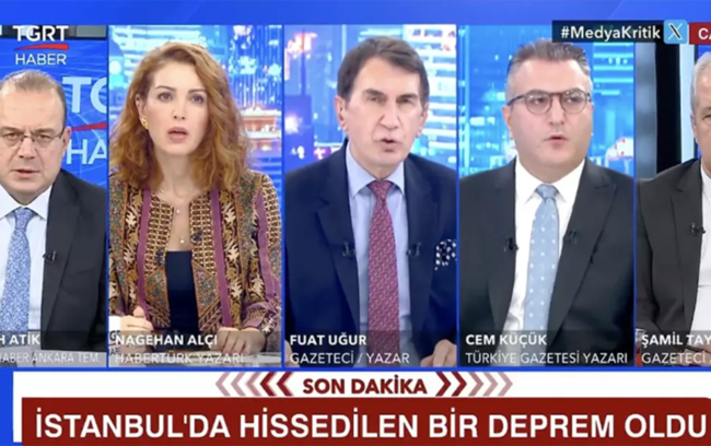 Zəlzələyə canlı yayımda yaxalandılar - Video