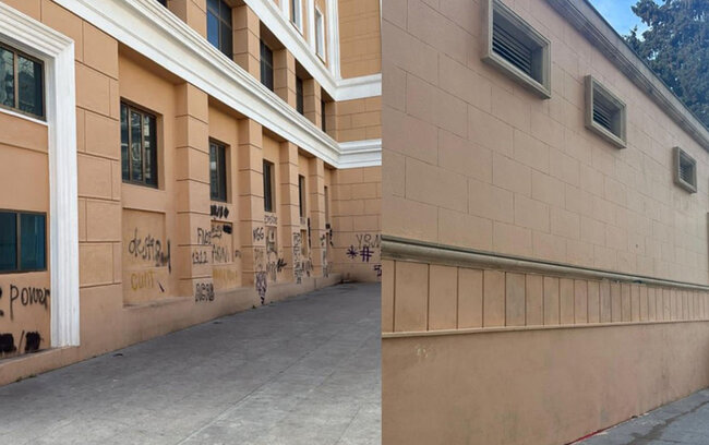 Nizami Kino Mərkəzinin divarına qrafiti çəkənlər saxlanıldı