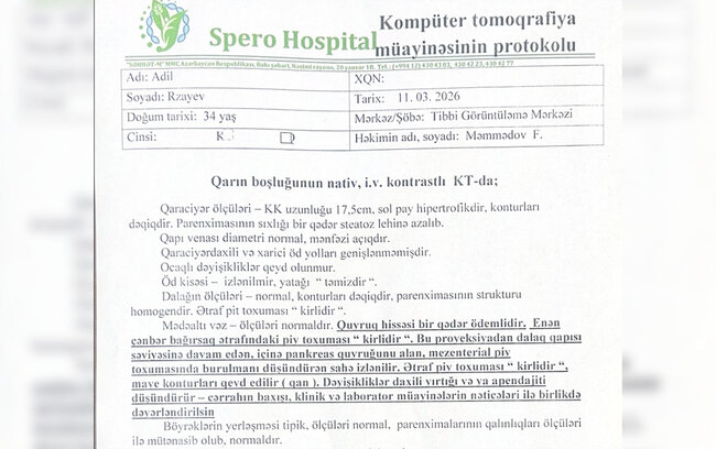 Əməliyyatdan 12 gün sonra ölən Adilin ailəsi - Həkimdən şikayətçidir
