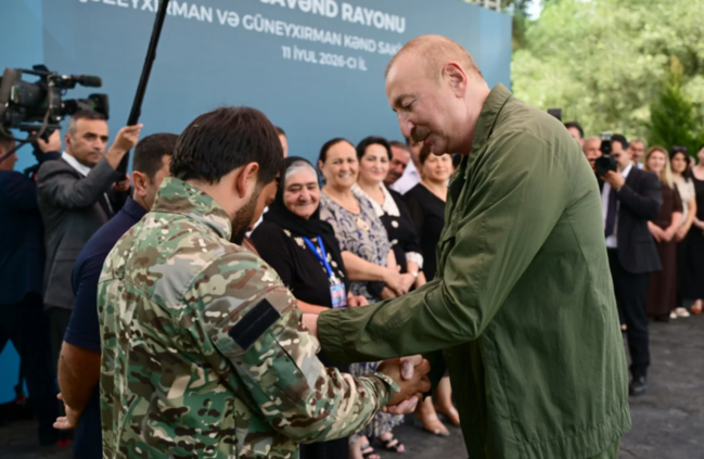 İlham Əliyev Xocavənd rayonunun Quzeyxırman kəndində olub - FOTO