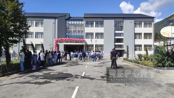 Heydər Əliyev Fondunun Qaxda inşa etdiyi məktəb istifadəyə verilib - FOTO