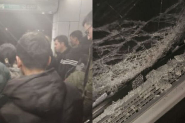 Bakı-Sumqayıt qatarında qəza: Sərnişinlər təxliyə edilib - FOTO/VİDEO