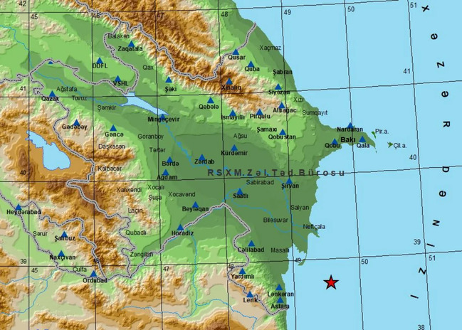 Xəzər dənizində zəlzələ oldu