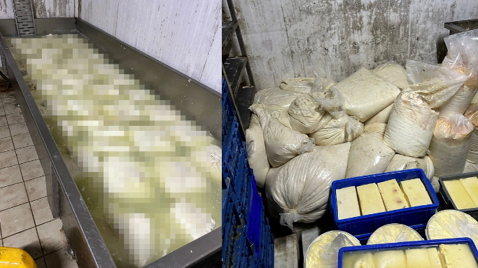 Görüntülər ürək bulandırdı! Bu pendirlər satışa ÇIXACAQDI - FOTO