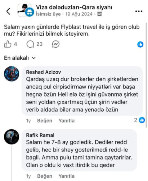Flyblast Travel Agency qalmaqalı böyüyür - Şirkət barədə şok iddialar - FOTO