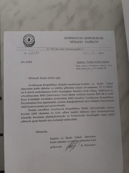 Nura Suri Vaqif Qurbanova Milli Qəhrəman adının verilməsindən yazdı