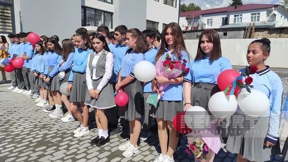 Heydər Əliyev Fondunun Qaxda inşa etdiyi məktəb istifadəyə verilib - FOTO