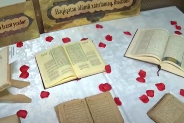Azərbaycanda 950 il yaşı olan "Qurani-Kərim" kitabı nümayiş olunub - VİDEO