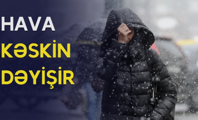 XƏBƏRDARLIQ! Yağış və qar yağacaq, dolu düşəcək - Həftənin ilk iş gününün HAVASI