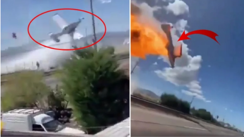 Təyyarə elektrik dirəyinə çırpıldı: Pilot öldü - ANBAAN görüntülər/VİDEO