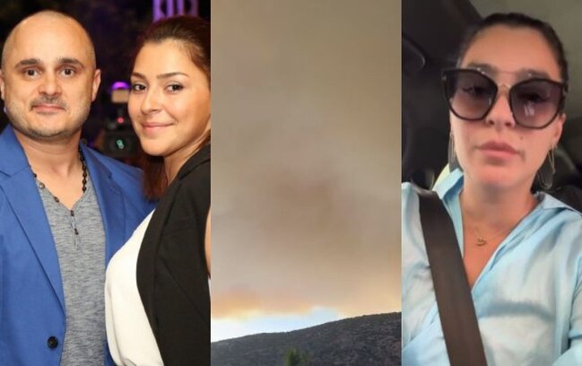 Kuşadasındakı yanğının görüntüsünü paylaşdı - Video