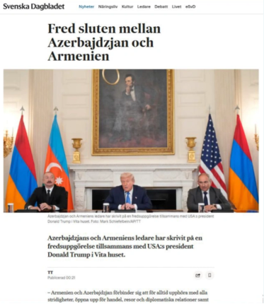 İsveç mətbuatı Azərbaycan və Ermənistan liderlərinin Donald Tramp ilə görüşündən yazıb