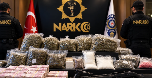 Türkiyədə narkotik əməliyyatında külli miqdarda narkotik və pul müsadirə edildi