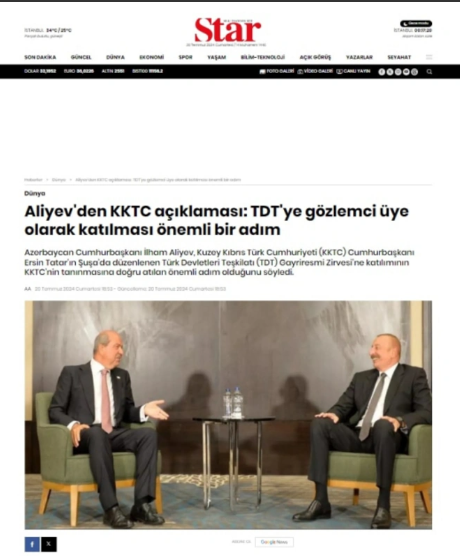 Türkiyə mediası İlham Əliyevin Şuşa mediaforumundakı çıxışını geniş işıqlandırıb