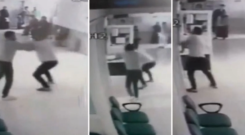 Həkim bıçaqlı hücumdan son anda xilas oldu - VİDEO