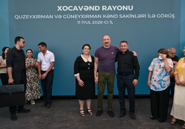 İlham Əliyev Xocavənd rayonunun Quzeyxırman kəndində olub - FOTO