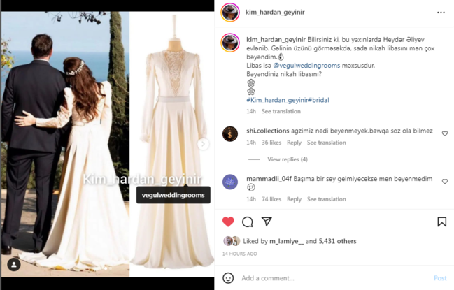 Prezidentin oğlu Heydər Əliyevin xanımının gəlinliyi buradandır - FOTO