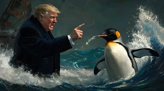 Tramp tariflərdən əziyyət çəkən pinqvinlər haqqında memlərin qəhrəmanına çevrildi
