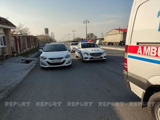 Şəkidə qəza: Piyada hadisə yerində öldü - FOTO