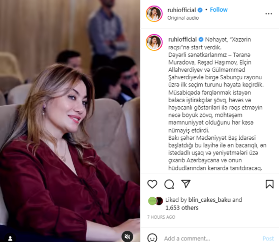 Ruhi Əliyeva yarışmaya münsif oldu - FOTO