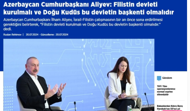 Türkiyə mediası İlham Əliyevin Şuşa mediaforumundakı çıxışını geniş işıqlandırıb