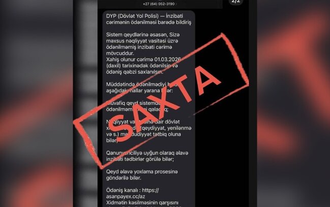 Cərimələndiyinizə dair bu SMS-lərə inanmayın!