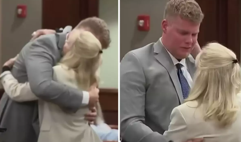 Məhkəmədə ərini öldürən gənci qucaqlayıb, bağışladı - VİDEO