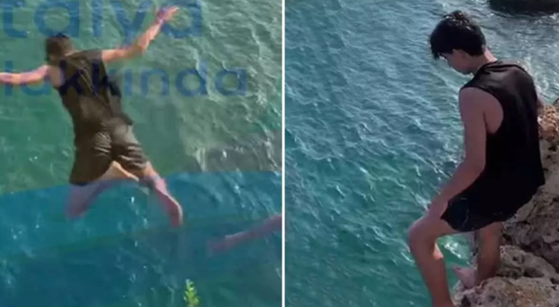 Qayalıqdan dənizə tullanan gənc faciəvi şəkildə həyatını itirdi - VİDEO