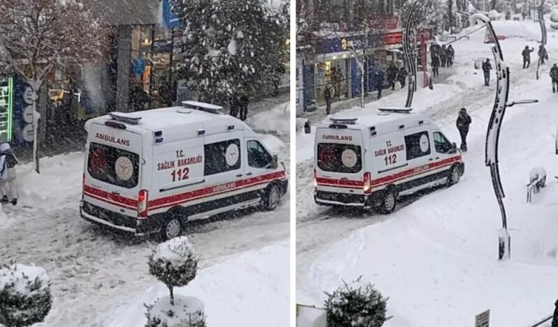 Təcili yardım maşınının qarla imtahanı - VİDEO