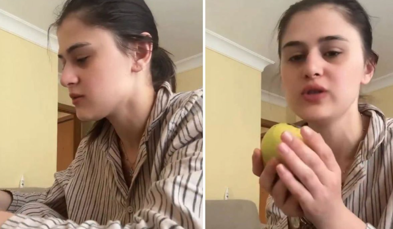 Armudun çürük hissəsini etiketlə gizlədib satdılar - VİDEO