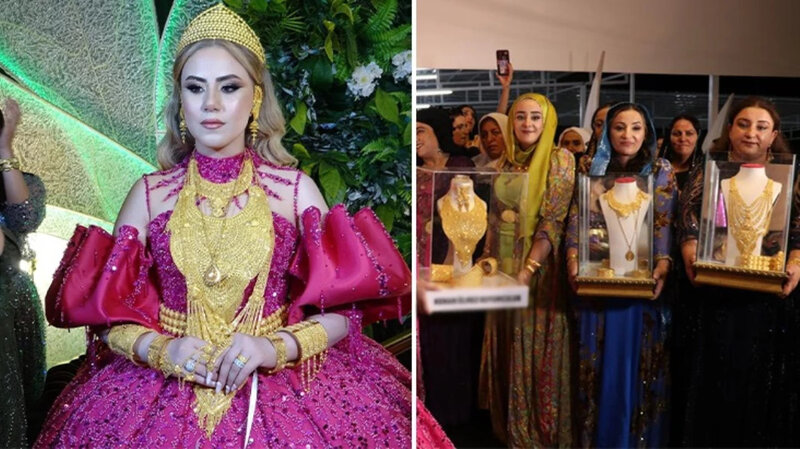 Toyda pullar "havada uçuşur": Gəlinə 3 kilo, bəyə isə 3 milyonluq QIZIL TAXILDI - FOTO+VİDEO