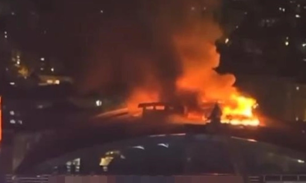 Təhsil mərkəzində təhlükəli yanğın