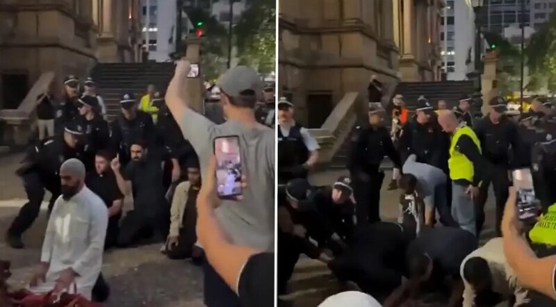 Avstraliyada polis namaz qılan müsəlmanlara sərt müdaxilə etdi - VİDEO