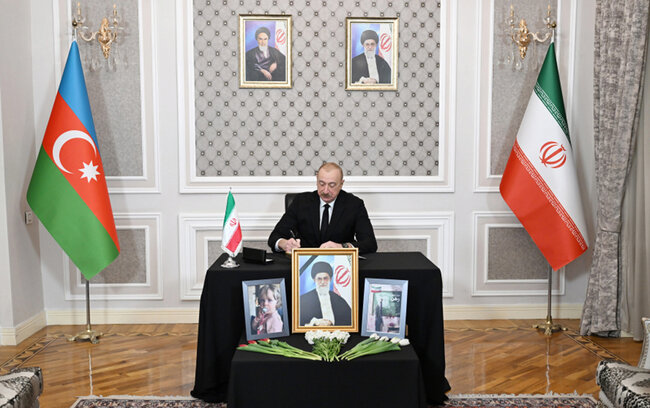 Prezident İran səfirliyinə gedib başsağlığı verdi - Fotolar