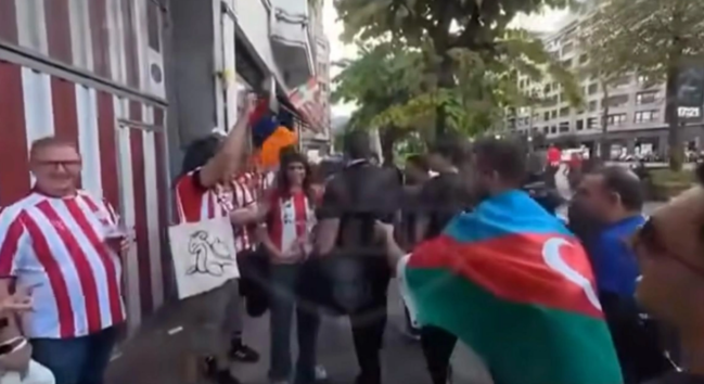 "Atletik Bilbao" - "Qarabağ" matçında erməni təxribatı - Həmyerlilərimiz qondarma rejimin əsgi parçasını zibil qutusuna atdılar