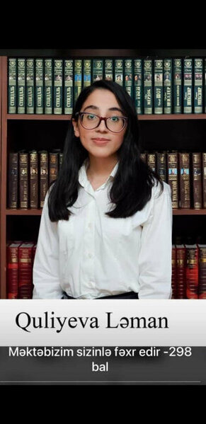 Buraxılış imtahanında yüksək nəticə göstərən Ləman - FOTO