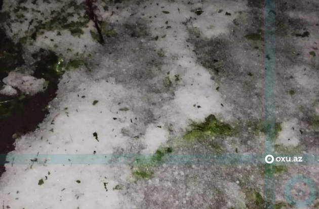 Xankəndiyə buz yağdı