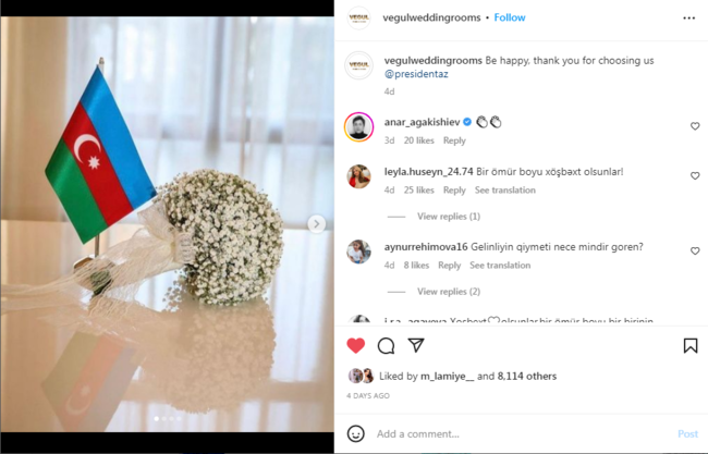 Prezidentin oğlu Heydər Əliyevin xanımının gəlinliyi buradandır - FOTO