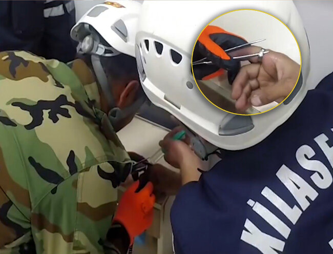 Azərbaycanda barmağına üzük sıxışan kişi belə xilas edildi - VİDEO