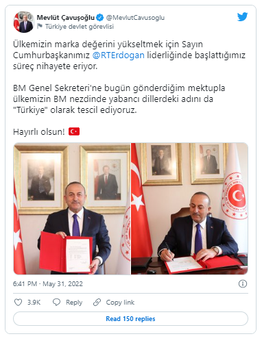 Türkiyənin beynəlxalq adı dəyişdirilib – FOTO