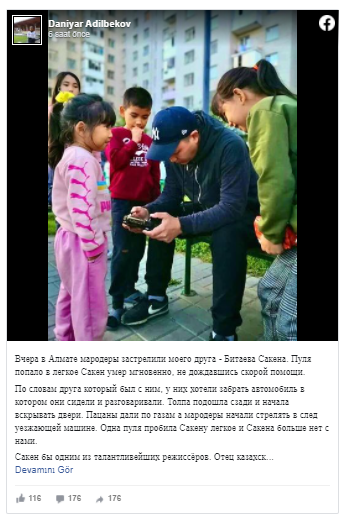 Almatıda iğtişaşlar zamanı məşhur rejissor öldürülüb - FOTO